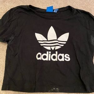 black adidas cropped t